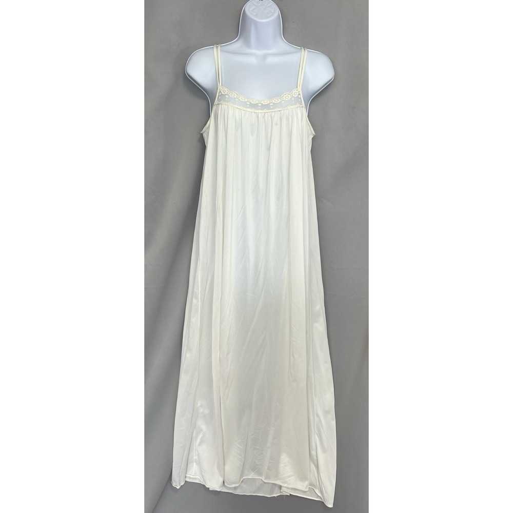 Vintage Women's Maxi Nightgown Sz Small Y2K Ivory Made‎ USA